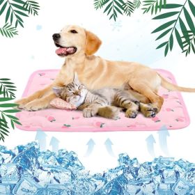 Kuoser Dog Cooling Mat, Self Cooling Pad for Dogs Cats, Breathable & Washable Pink, S