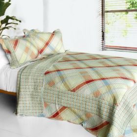 [Forever Sky] 3PC Cotton Vermicelli-Quilted Printed Quilt Set (Full/Queen Size)