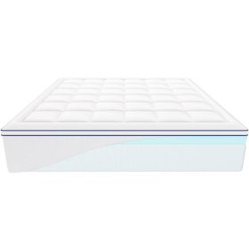 VEVOR Mattress Topper Premium Memory Foam Fiber Fill King Size 4 in Thickness