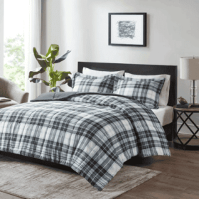 Scotchgard Down  All Season Comforter Set (Option: Navy grey-King)
