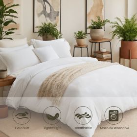 Three-piece Bedding Set With Solid Color Quilt Cover And Pillowcase, Three-piece Bedding Set - Super Soft Microfiber Hotel Series - Brushed Super (Option: 263cmx229cm 4pcs)