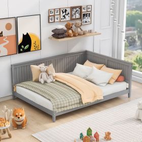 Full Size Wood Daybed/Sofa Bed (Color: gray)