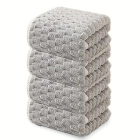 Waffle Ultra-soft Bath Towel 4/1pc, Super Absorbent And Quick-drying Adult Ultra-fine Fiber Towel, Quick-drying Textured Towel (Quantity: 4 piece gray)